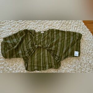 FP Movement by Free People Green Striped Crop Top